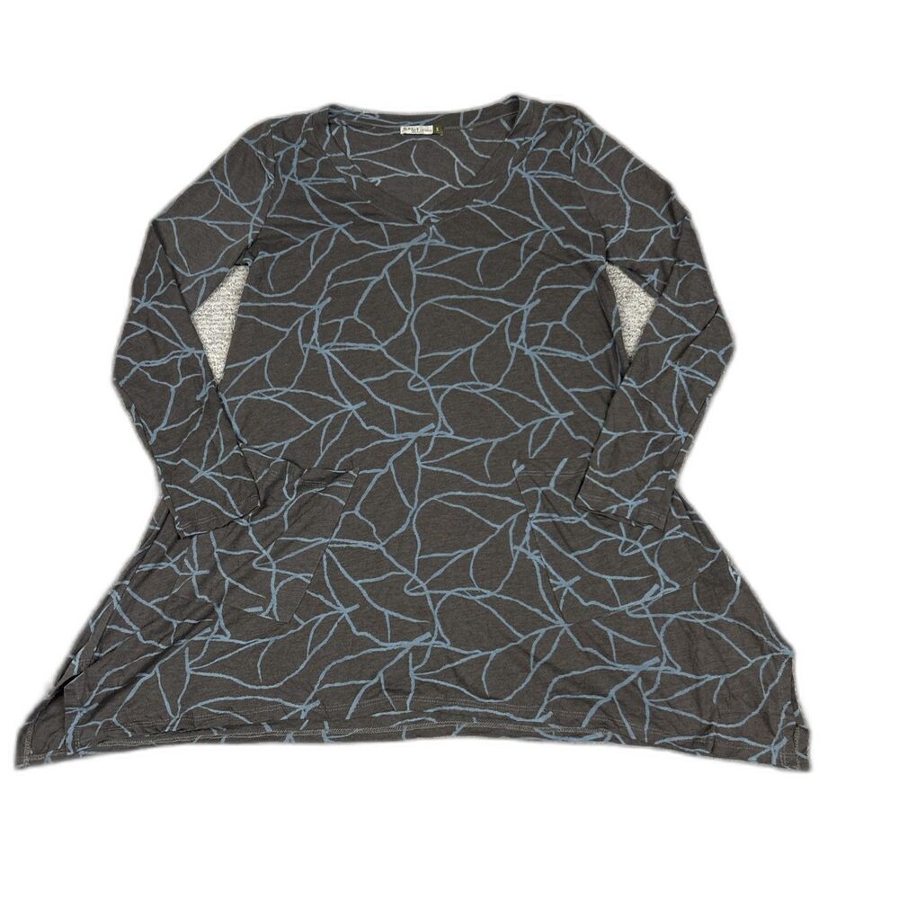 Chalet et Ceci Tunic Top Womens Small Long Sleeve Artsy Lagenlook Shirt